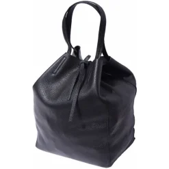 Florence ital. Shopper Echtleder Damen Business schwarz OTF112S