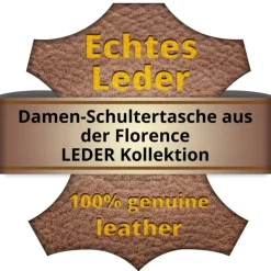 Florence ital. Shopper Echtleder Damen Business blau OTF112M