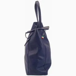 Florence ital. Shopper Echtleder Damen Business blau OTF112M