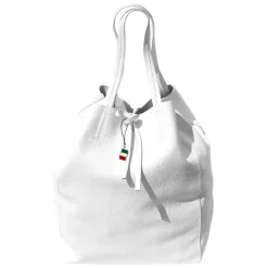 Florence ital. Shopper Echtleder Damen Business weiß OTF112W