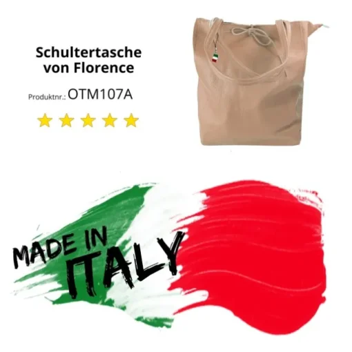 Florence ital. Shopper Echtleder Damen Business altrosa OTM107A