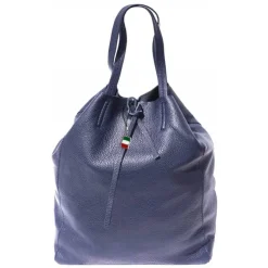 Florence ital. Shopper Echtleder Damen Business blau OTF112M