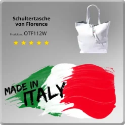 Florence ital. Shopper Echtleder Damen Business weiß OTF112W