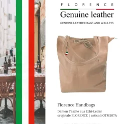 Florence ital. Shopper Echtleder Damen Business altrosa OTM107A