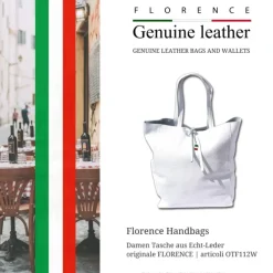 Florence ital. Shopper Echtleder Damen Business weiß OTF112W