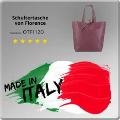 Florence ital. Shopper Echtleder Damen Business bordeaux OTF112D