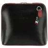 Florence Mini Damen Handtasche echtes Leder schwarz rot OTF109S