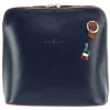 Florence Mini Damen Handtasche echtes Leder blau, braun OTF109B