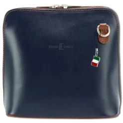 Florence Mini Damen Handtasche echtes Leder blau, braun OTF109B