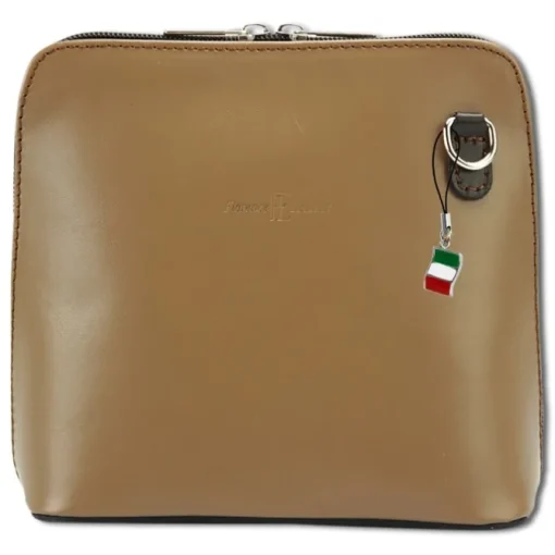 Florence Mini Damen Handtasche echtes Leder taupe braun OTF109C