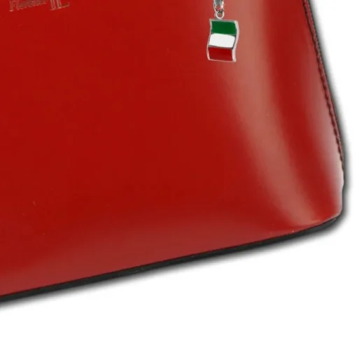 Florence Mini Damen Handtasche echtes Leder rot schwarz OTF109R