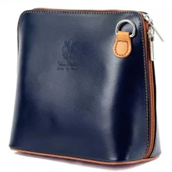 Florence Mini Damen Handtasche echtes Leder blau, braun OTF109B