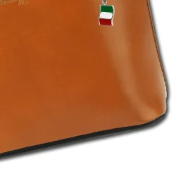 Florence Mini Damen Handtasche echtes Leder cognac braun OTF109O