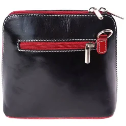 Florence Mini Damen Handtasche echtes Leder schwarz rot OTF109S