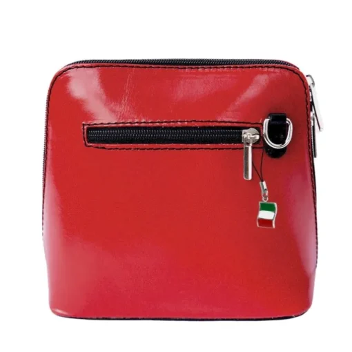 Florence Mini Damen Handtasche echtes Leder rot schwarz OTF109R