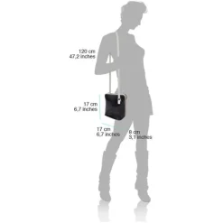 Florence Mini Damen Handtasche echtes Leder schwarz rot OTF109S