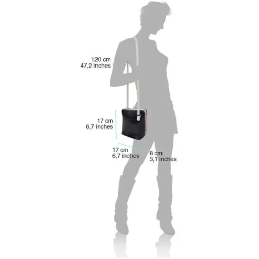 Florence Mini Damen Handtasche echtes Leder schwarz rot OTF109S