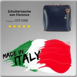 Florence Mini Damen Handtasche echtes Leder blau, braun OTF109B