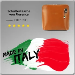 Florence Mini Damen Handtasche echtes Leder cognac braun OTF109O