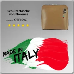 Florence Mini Damen Handtasche echtes Leder taupe braun OTF109C