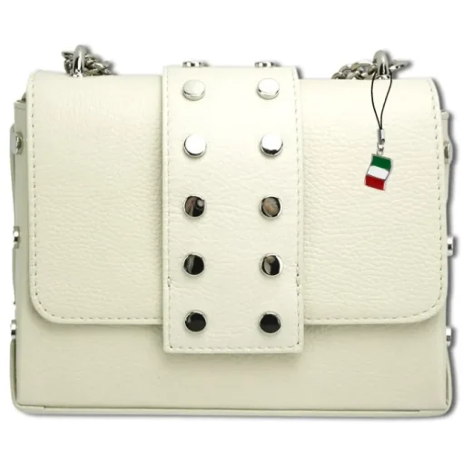 Florence Nieten Abendtasche Echtleder Damen beige OTF143C