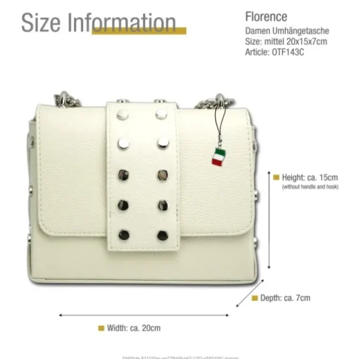 Florence Nieten Abendtasche Echtleder Damen beige OTF143C