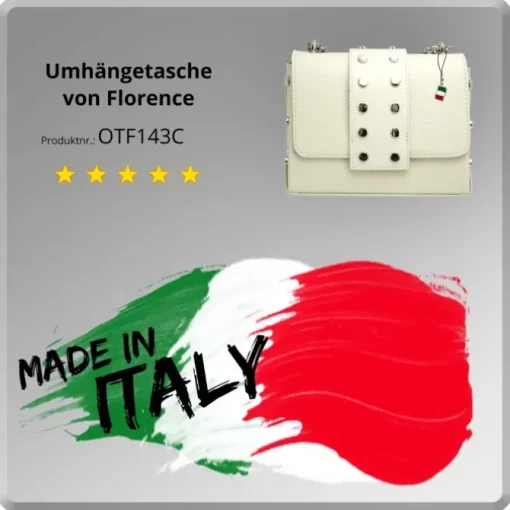 Florence Nieten Abendtasche Echtleder Damen beige OTF143C