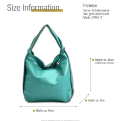 Florence Rucksack Damen Daypack Echtleder türkis OTF611T