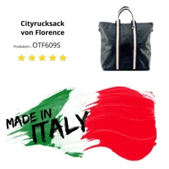 Florence Rucksack Damen Daypack Echtleder schwarz OTF609S