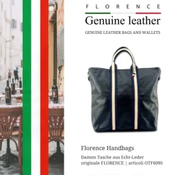 Florence Rucksack Damen Daypack Echtleder schwarz OTF609S