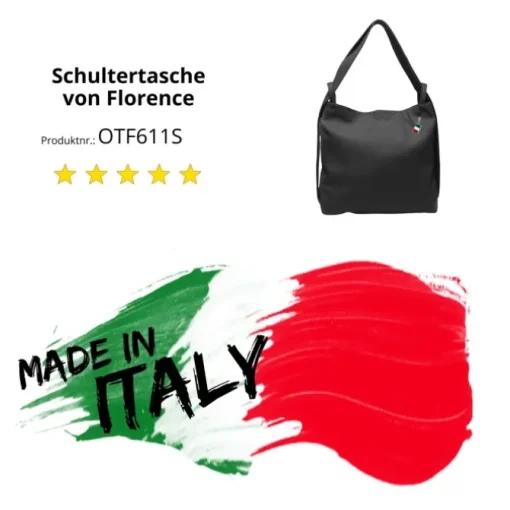 Florence Rucksack Damen Daypack Echtleder schwarz OTF611S