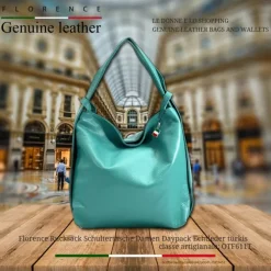Florence Rucksack Damen Daypack Echtleder türkis OTF611T