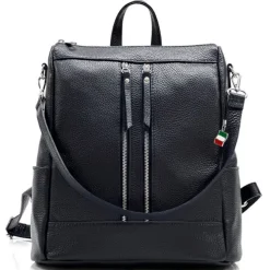 Florence Rucksack Damen Echtleder Cityrucksack schwarz ORF100S