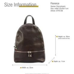 Florence Rucksack Damen Echtleder Cityrucksack braun OTF612N