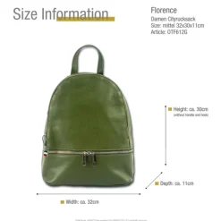 Florence Rucksack Damen Echtleder Cityrucksack grün OTF612G