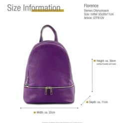 Florence Rucksack Damen Echtleder Cityrucksack lila OTF612V