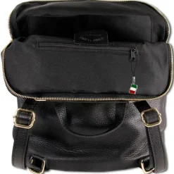 Florence Rucksack Damen Echtleder Cityrucksack schwarz ORM103S