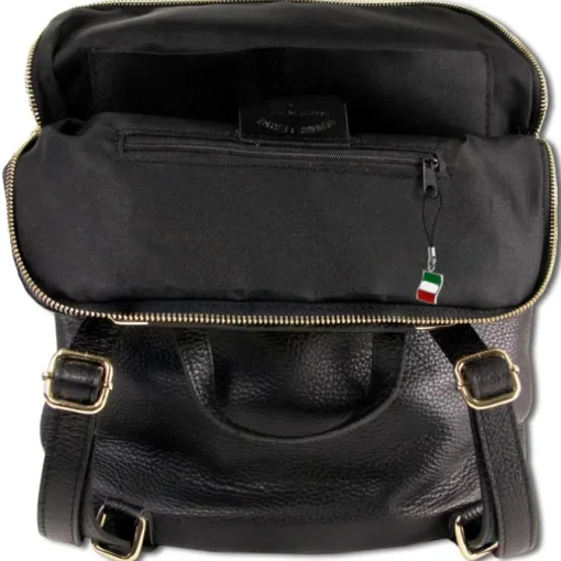 Florence Rucksack Damen Echtleder Cityrucksack schwarz ORM103S