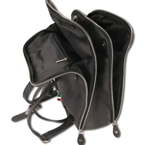 Florence Rucksack Damen Echtleder Cityrucksack schwarz ORM102S