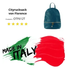 Florence Rucksack Damen Echtleder Cityrucksack dunkles türkis OTF612T
