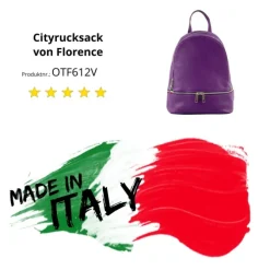 Florence Rucksack Damen Echtleder Cityrucksack lila OTF612V