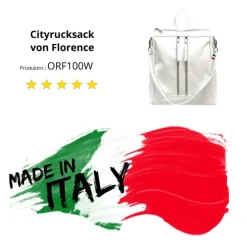 Florence Rucksack Damen Echtleder Cityrucksack weiß ORF100W