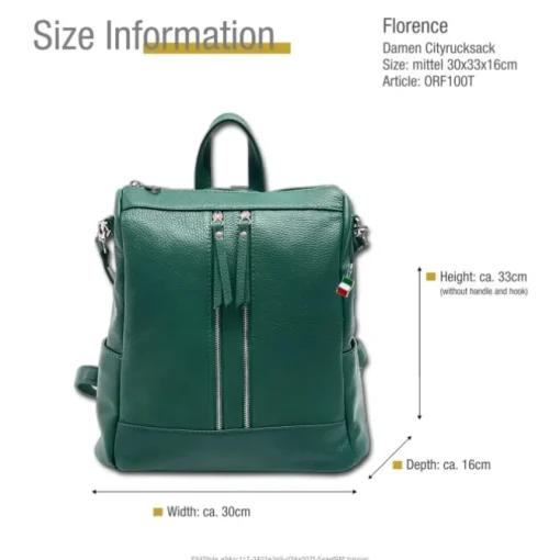 Florence Rucksack Damen Echtleder Cityrucksack türkis ORF100T