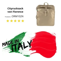 Florence Rucksack Damen Echtleder Cityrucksack taupe ORM102N