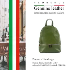 Florence Rucksack Damen Echtleder Cityrucksack grün OTF612G
