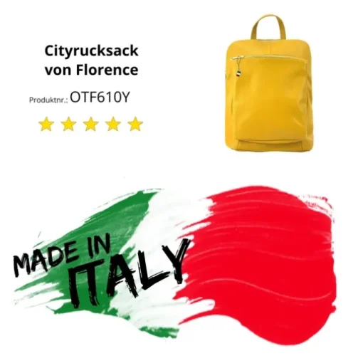 Florence Rucksack Damen Echtleder Cityrucksack gelb OTF610Y