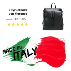 Florence Rucksack Damen Echtleder Cityrucksack schwarz ORF100S