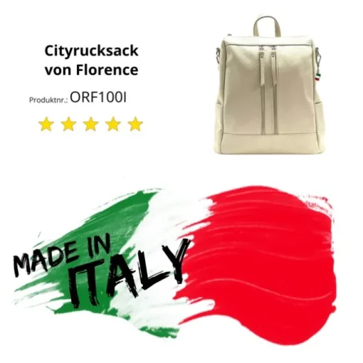 Florence Rucksack Damen Echtleder Cityrucksack beige ORF100I