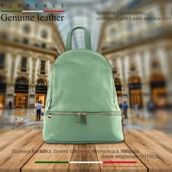 Florence Rucksack Damen Echtleder Cityrucksack hellgrün OTF612L