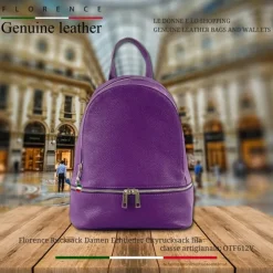 Florence Rucksack Damen Echtleder Cityrucksack lila OTF612V
